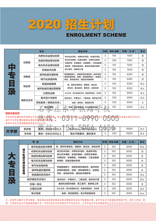 石家莊東華鐵路學(xué)校2020年秋招報(bào)名中